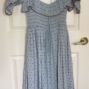 Doen Authentic Sol Dress Azure Swiss Dot NWT S
